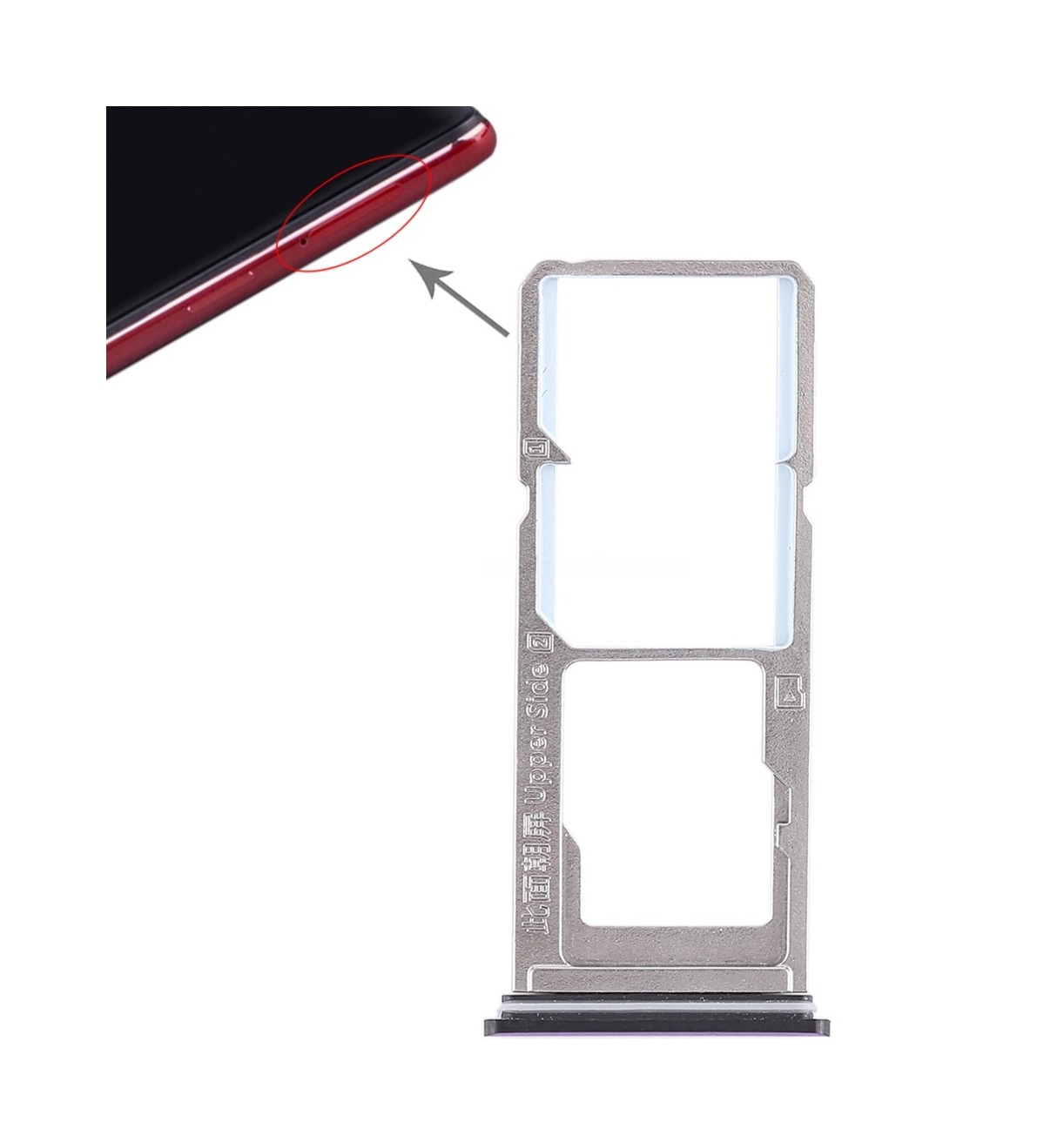 For Vivo Z1 2 x SIM Card Tray + Micro SD Card Tray (Purple)
