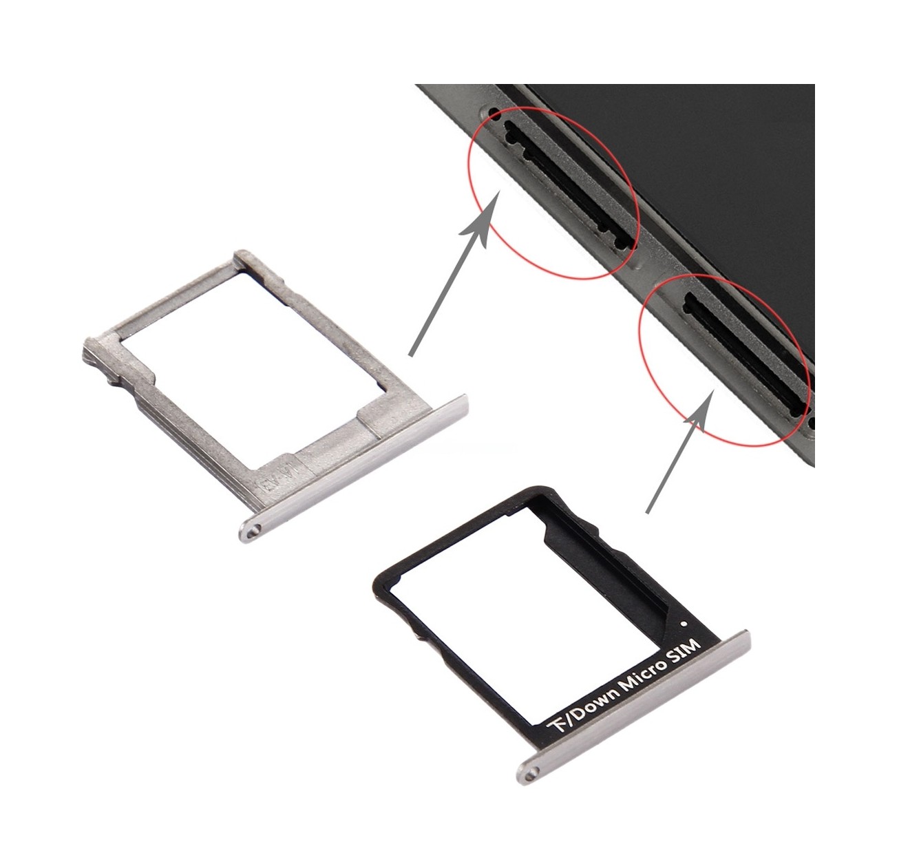 For Huawei P8 Lite SIM Card Tray and Micro SD Card Tray(Black)