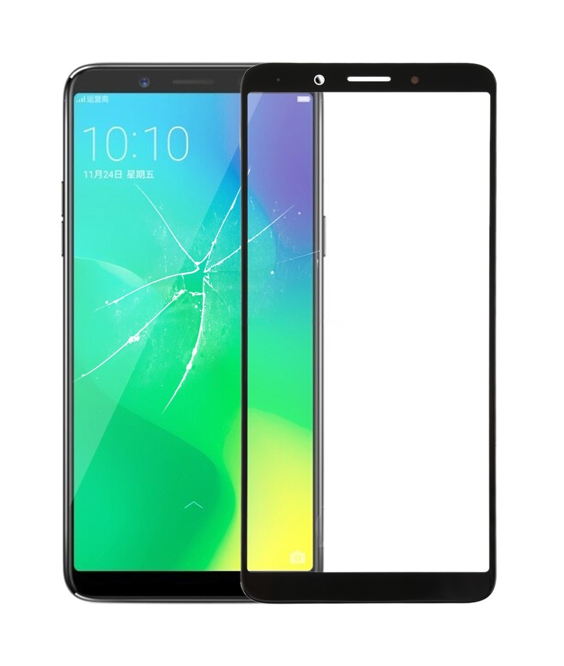 For OPPO A79 Front Screen Outer Glass Lens (Black)