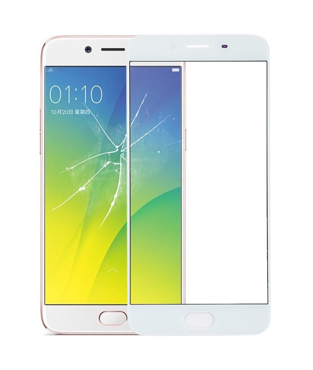 For OPPO R9sk Front Screen Outer Glass Lens (White)