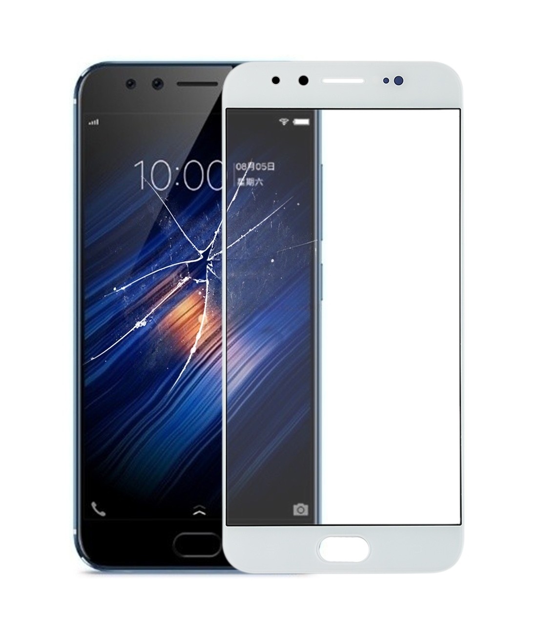 For Vivo X9s Front Screen Outer Glass Lens (White)