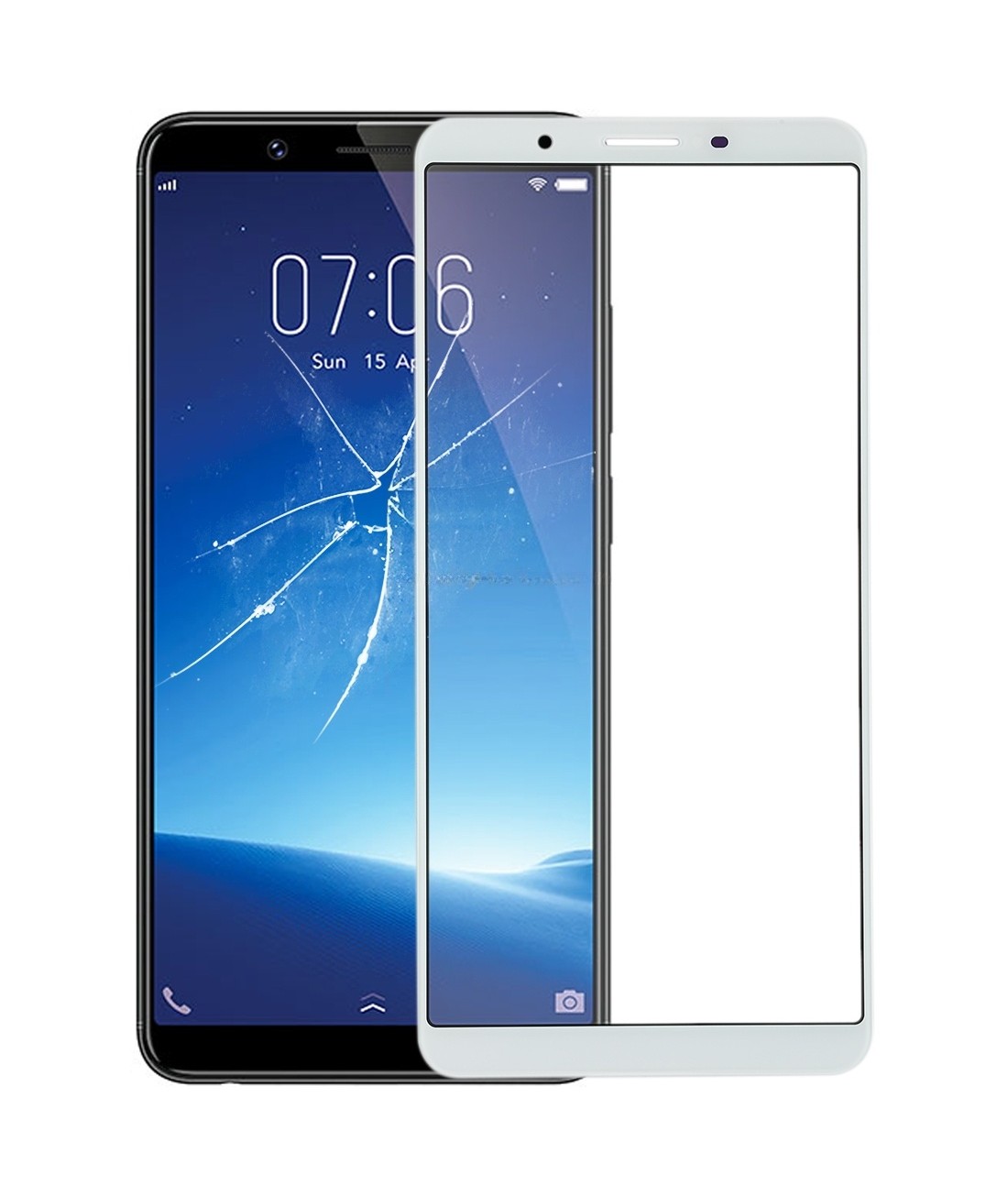 For Vivo Y71 Front Screen Outer Glass Lens (White)