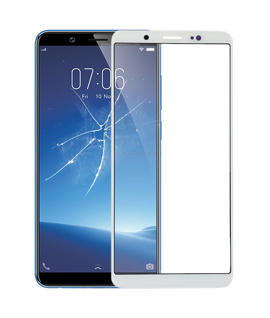For Vivo Y75 / V7 Front Screen Outer Glass Lens (White)
