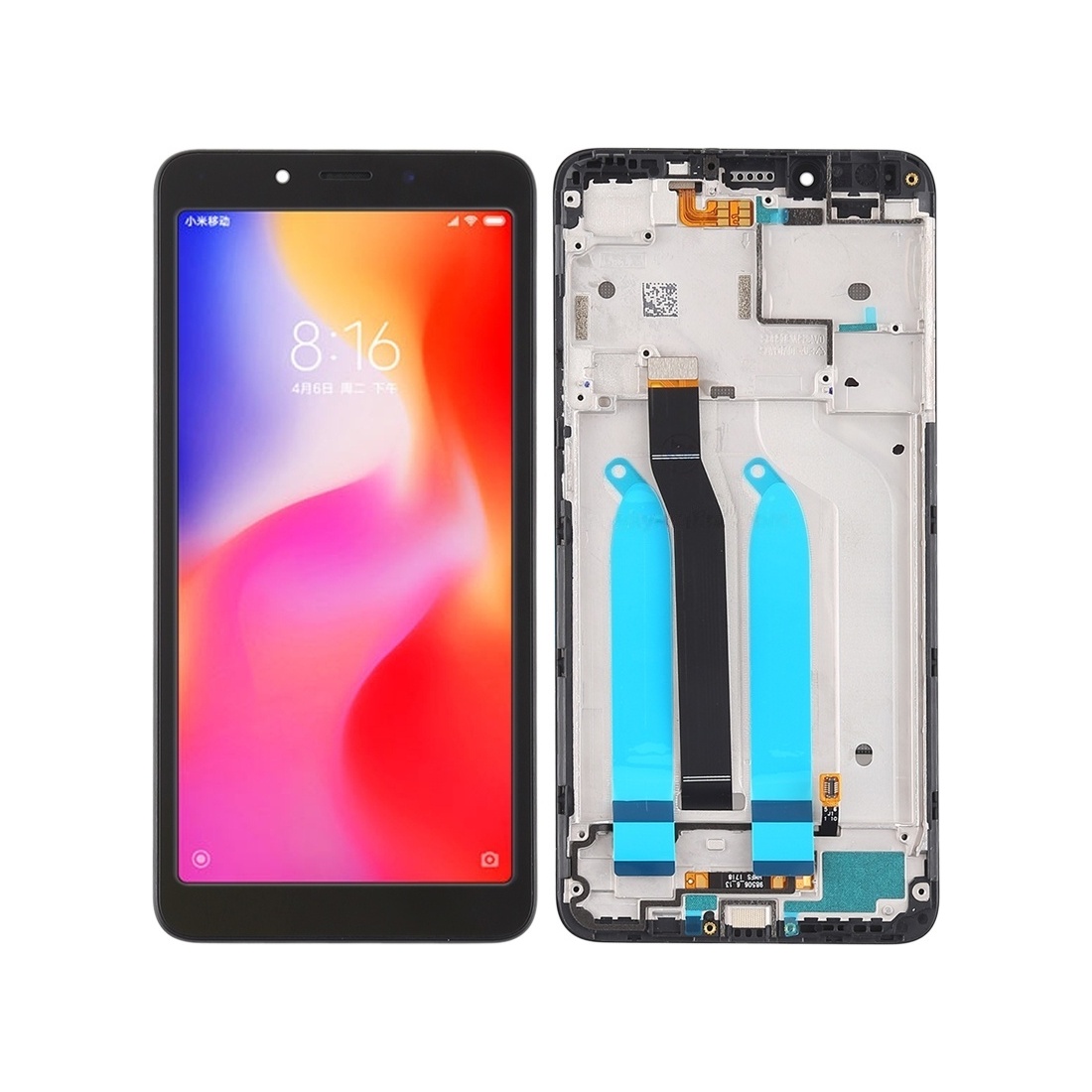 TFT LCD Screen for Xiaomi Redmi 6A / Redmi 6 Digitizer Full Assembly with Frame(Black)