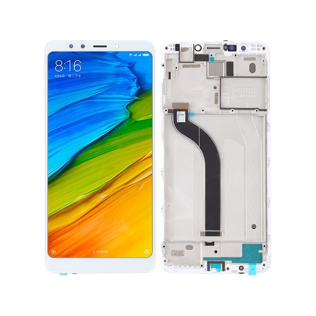 TFT LCD Screen for Xiaomi Redmi 5 Digitizer Full Assembly with Frame(White)