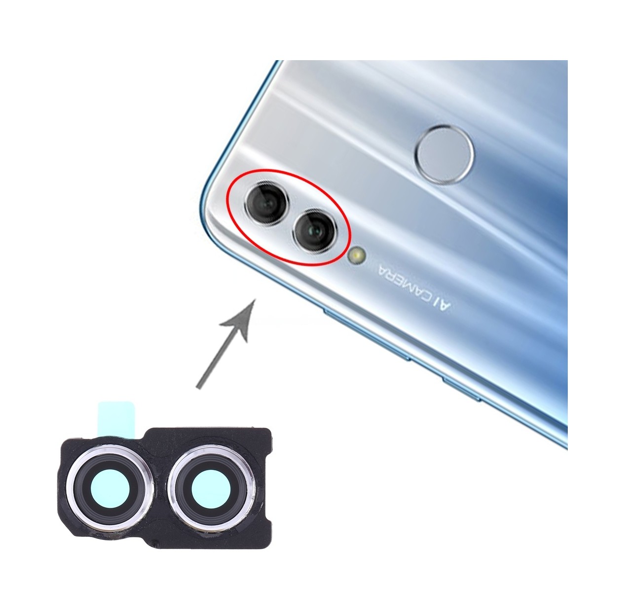For Huawei Honor 10 Lite Camera Lens Cover (Silver)
