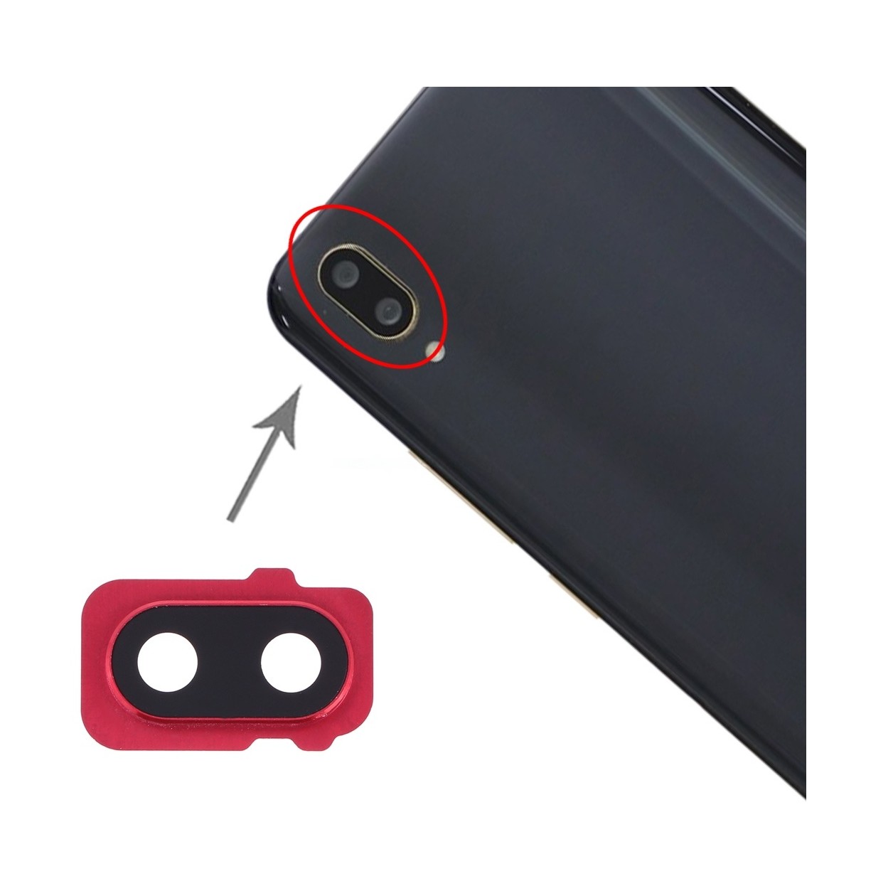 For Vivo X21 Camera Lens Cover (Red)