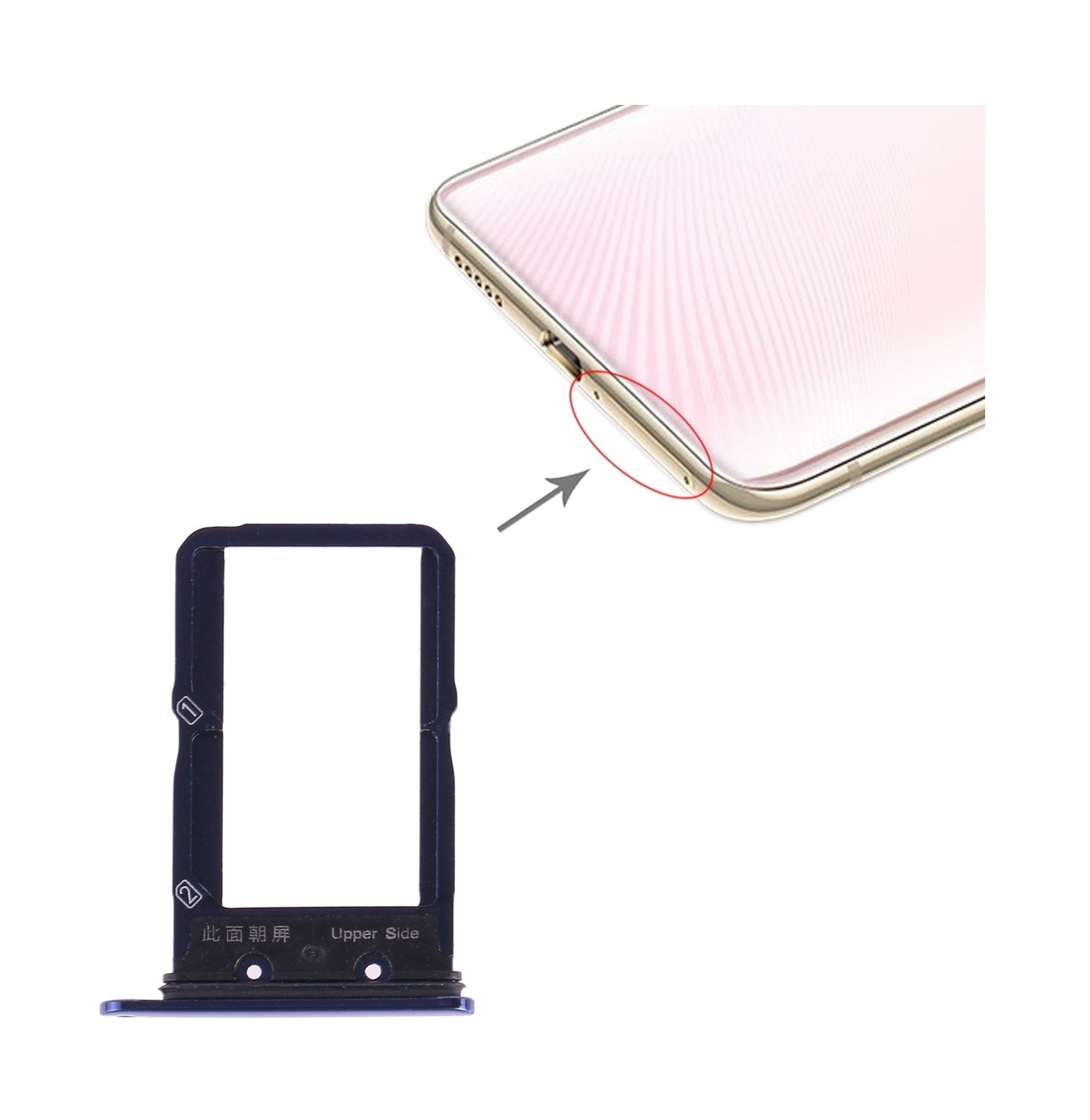 For Vivo X27 SIM Card Tray + SIM Card Tray (Blue)