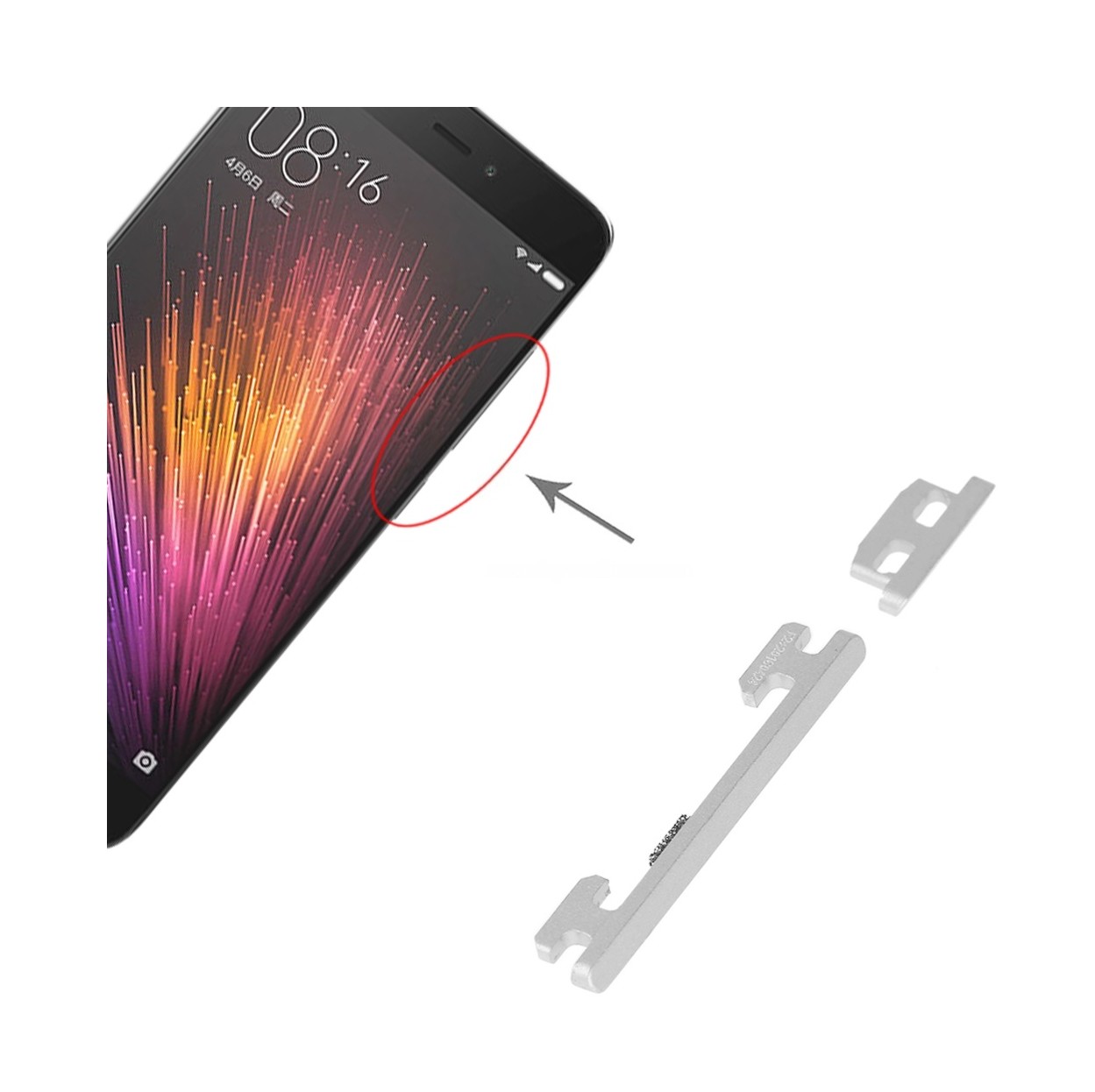 Power Button and Volume Control Button for Xiaomi Mi 5(Silver)