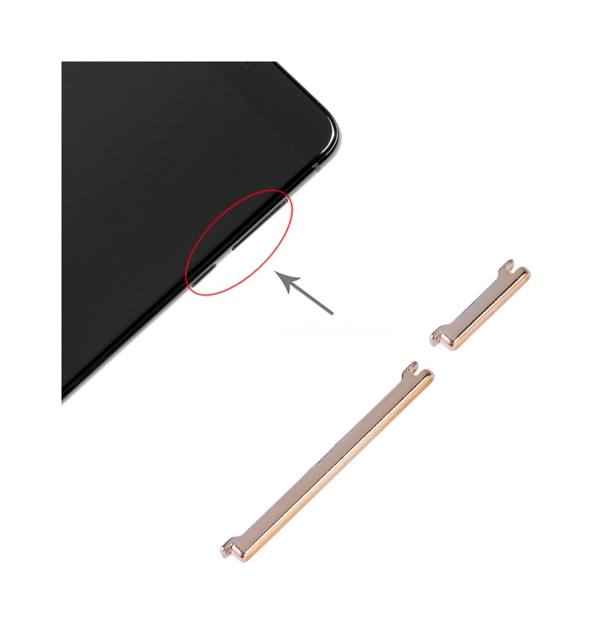 Power Button and Volume Control Button for Xiaomi Mi 6(Gold)