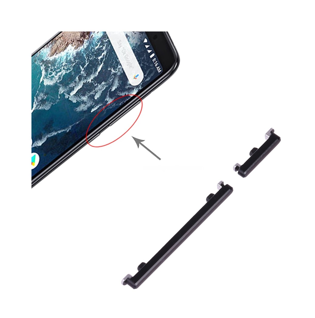 Power Button and Volume Control Button for Xiaomi Mi 6X / A2(Black)