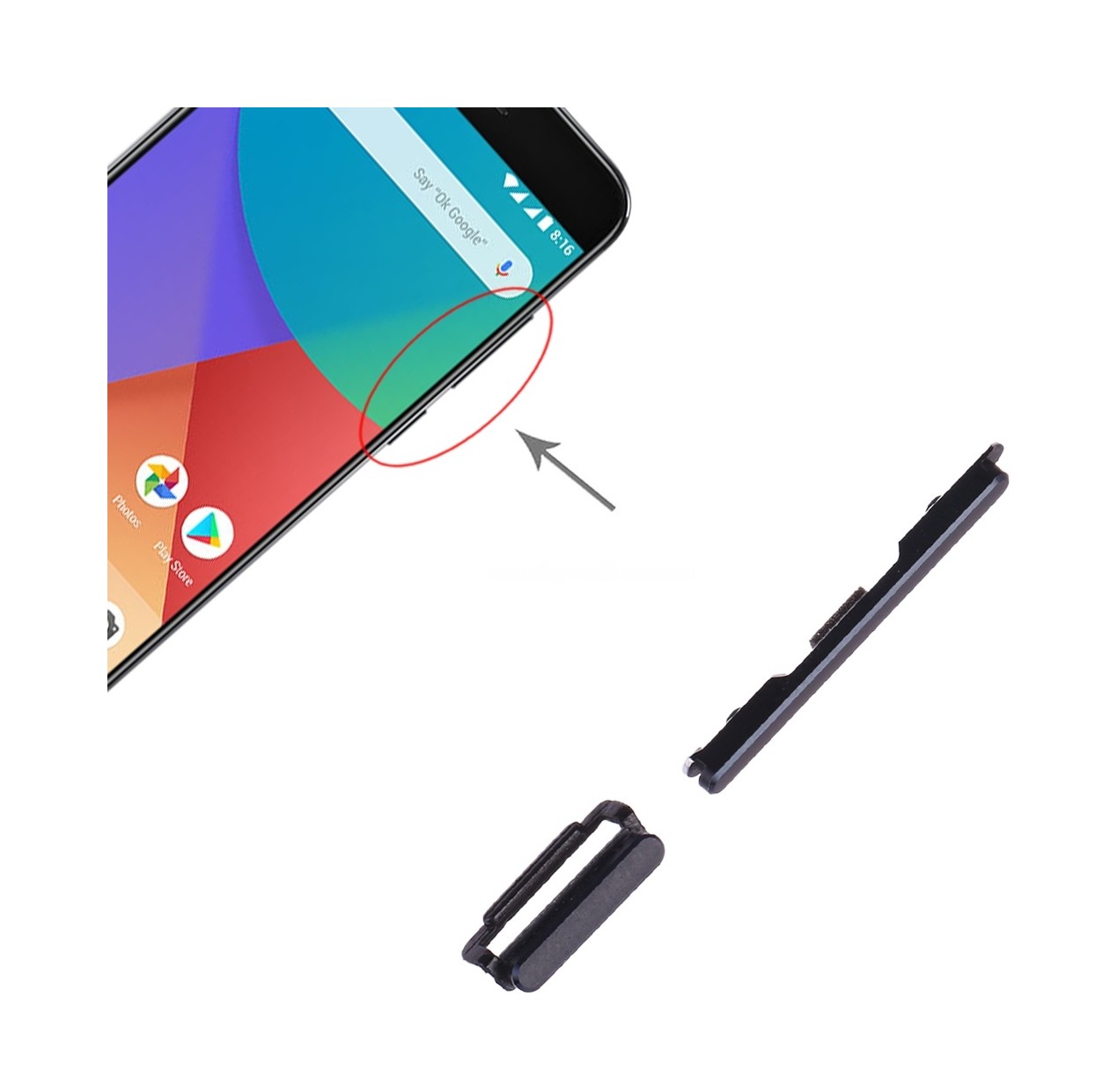 Power Button and Volume Control Button for Xiaomi Mi 5X / A1(Black)