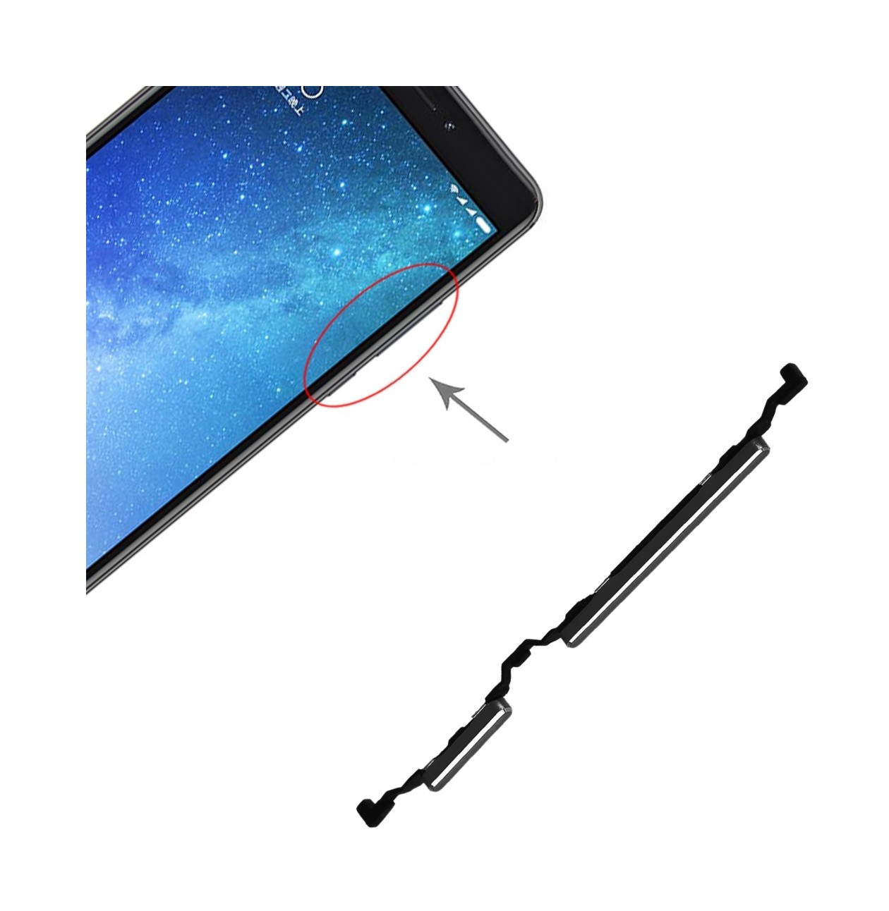 Power Button and Volume Control Button for Xiaomi Max 2(Black)