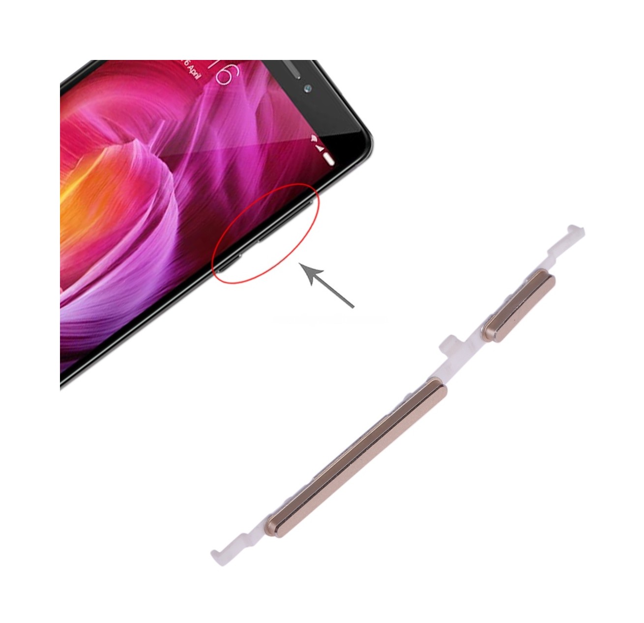 Power Button and Volume Control Button for Xiaomi Redmi Note 4(Gold)