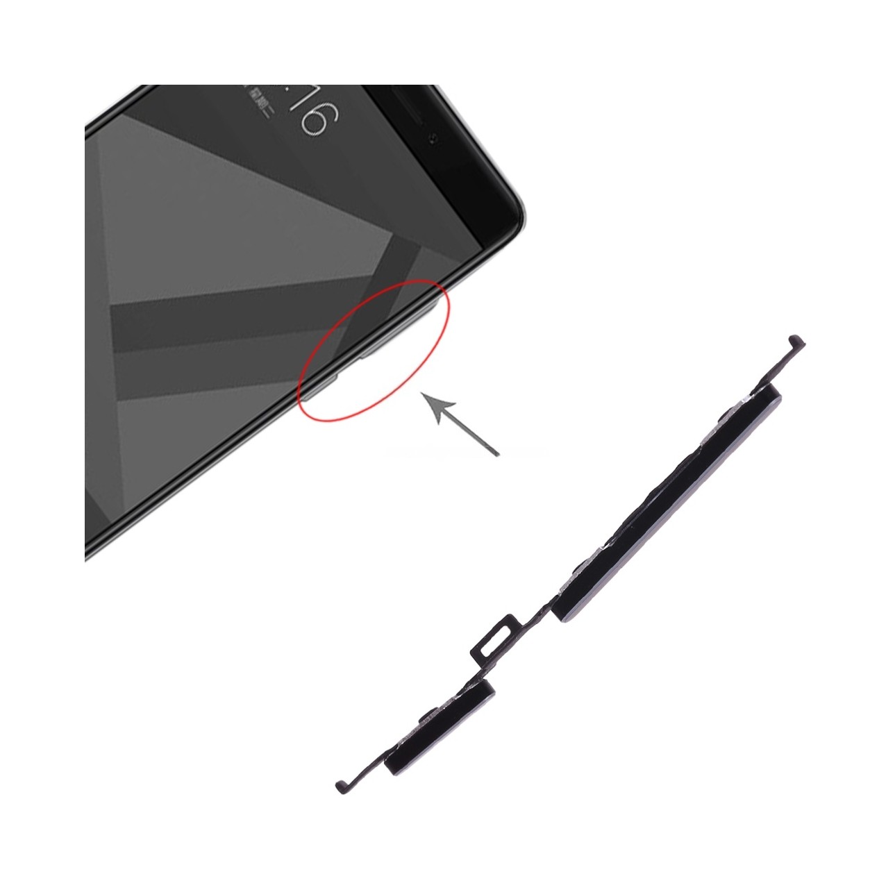 Power Button and Volume Control Button for Xiaomi Redmi Note 4X(Black)