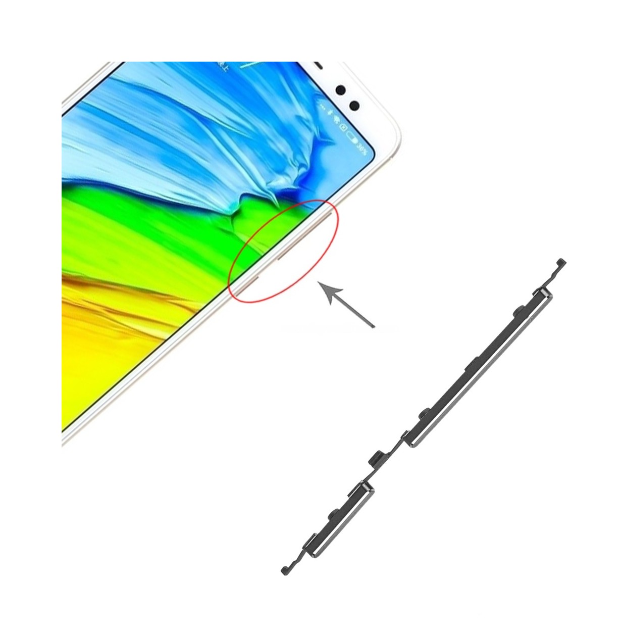 Power Button and Volume Control Button for Xiaomi Redmi Note 5 / Redmi Note 5 Pro(Black)