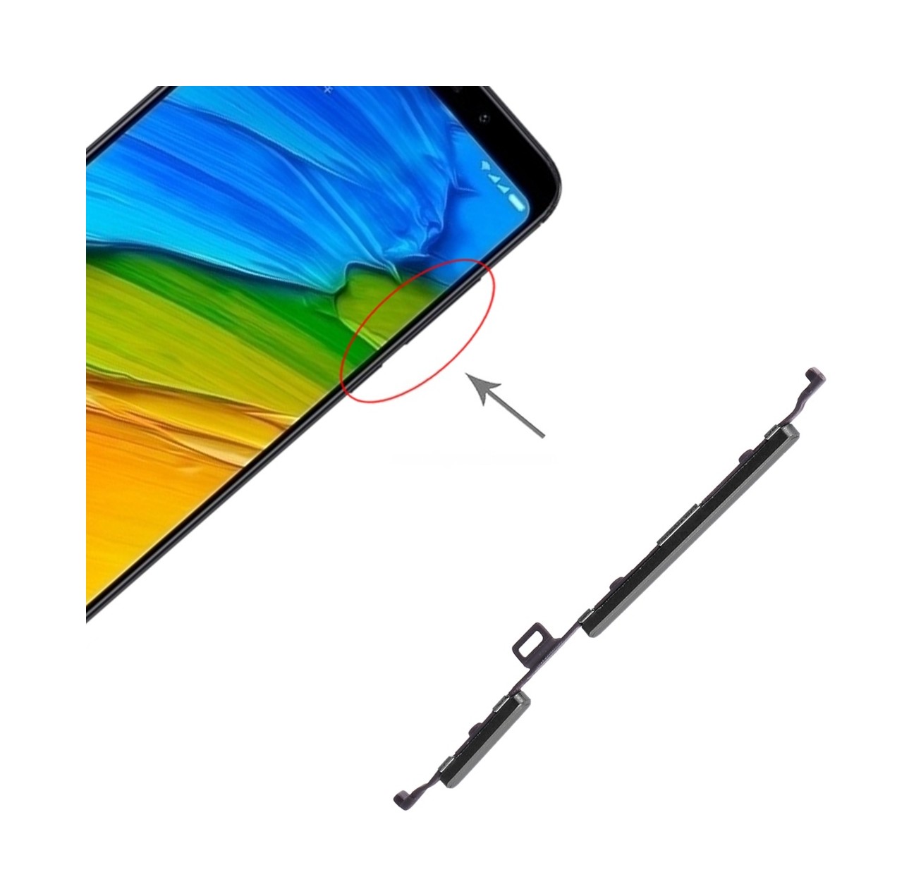 Power Button and Volume Control Button for Xiaomi Redmi 5 Plus(Black)