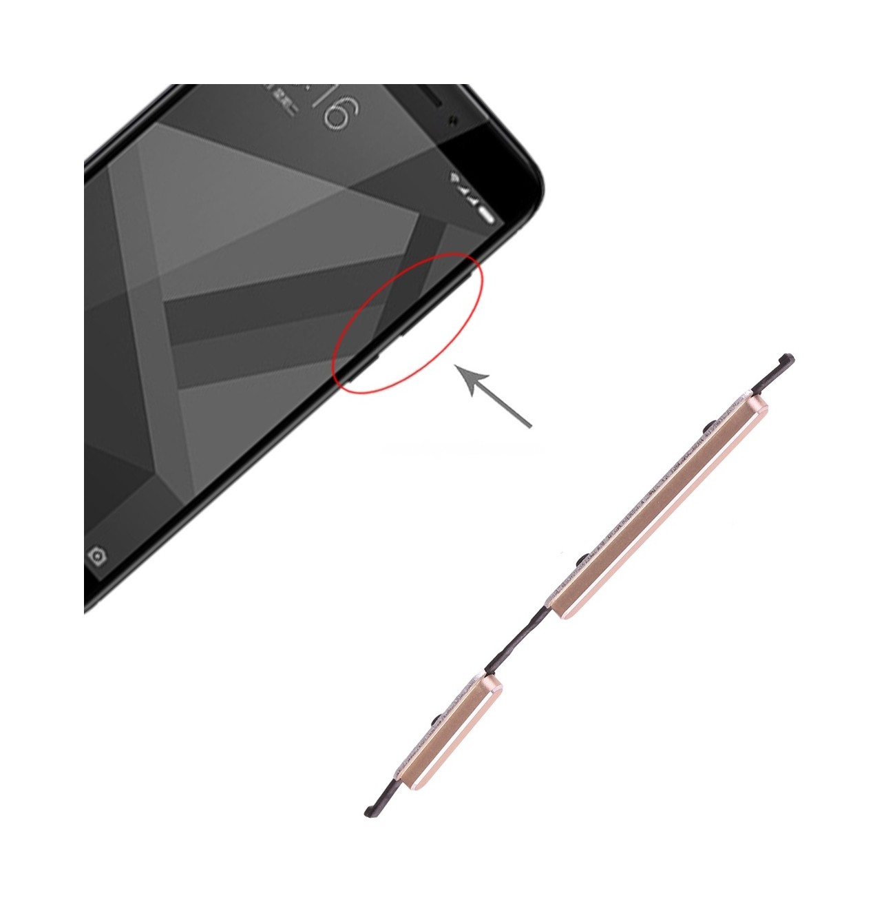 Power Button and Volume Control Button for Xiaomi Redmi 4X(Gold)