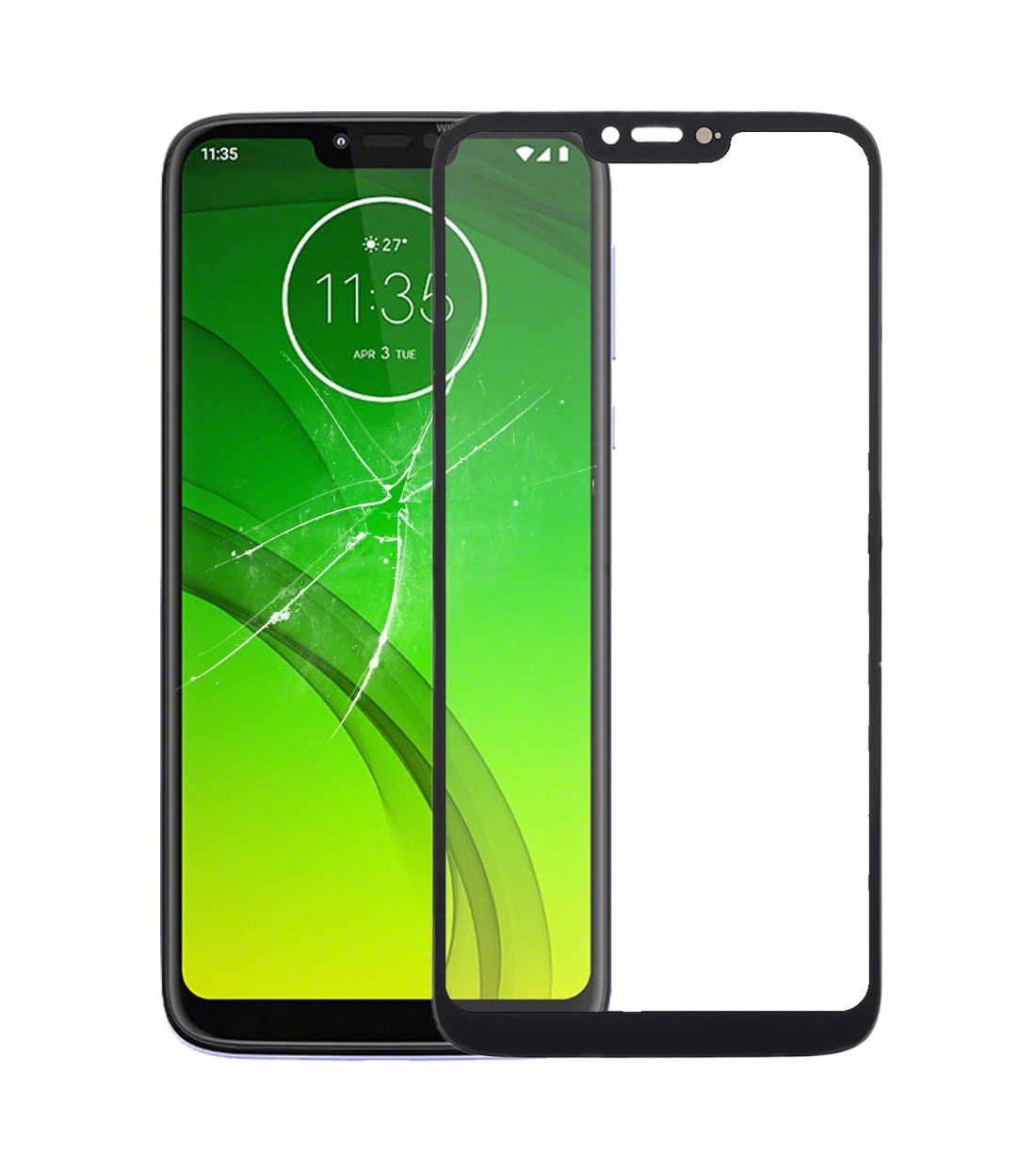 Front Screen Outer Glass Lens for Motorola Moto G7 Power(Black)