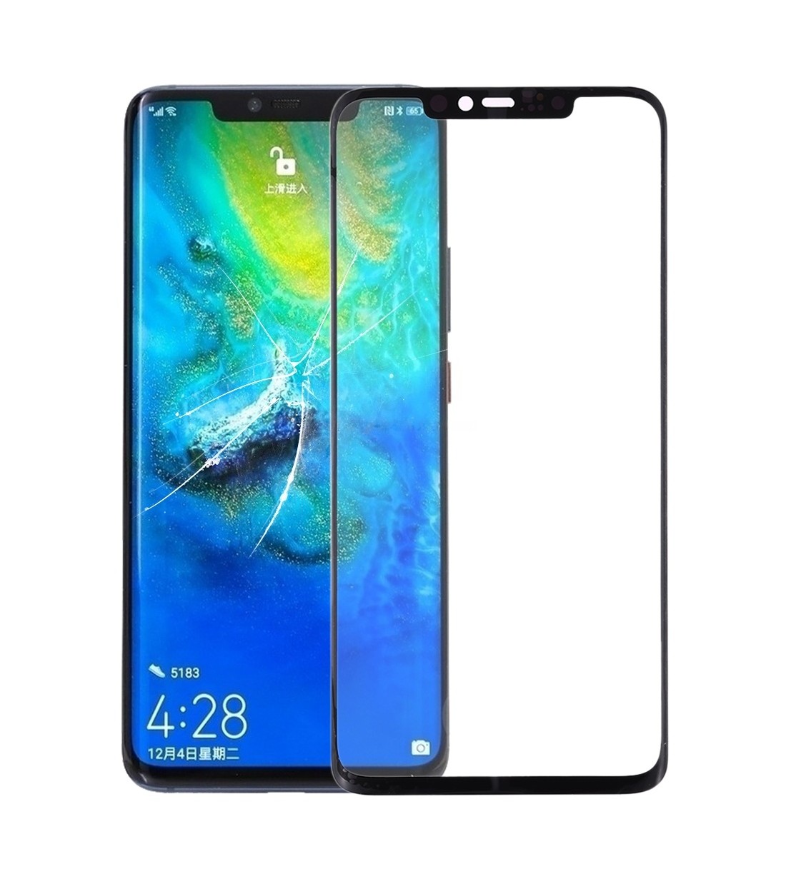 For Huawei Mate 20 Pro Front Screen Outer Glass Lens (Black)