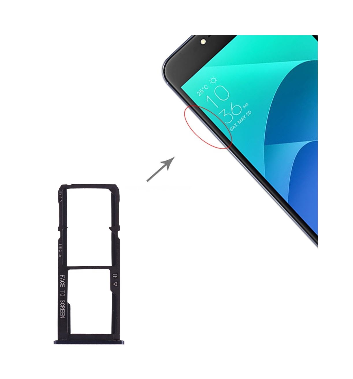 SIM Card Tray + SIM Card Tray + Micro SD Card Tray for Asus Zenfone 4 Selfie ZD553KL / ZB553KL(Dark Blue)