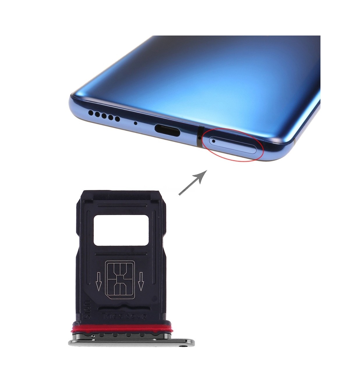 For OnePlus 7 Pro SIM Card Tray + SIM Card Tray (Grey)