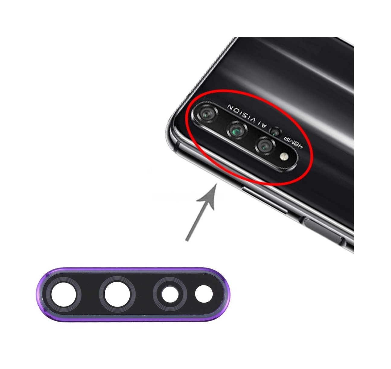 For Huawei Honor 20 Camera Lens Cover (Purple)