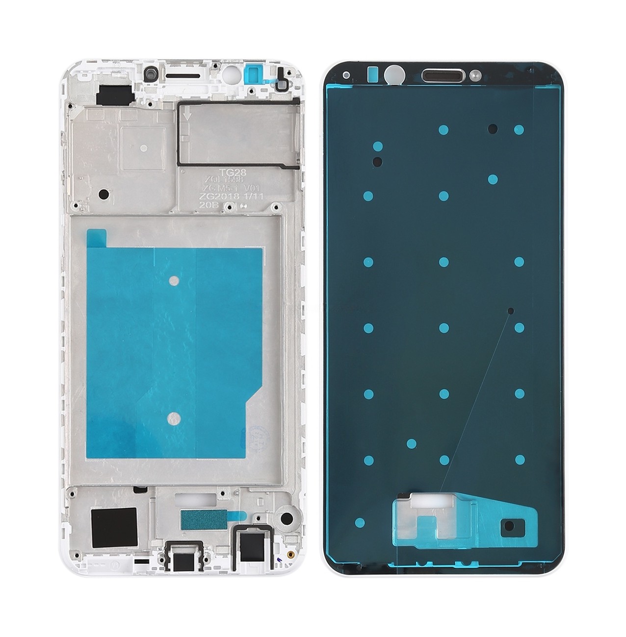 Front Housing LCD Frame Bezel for Huawei Nova 2 Lite / Y7 Prime (2018)(White)