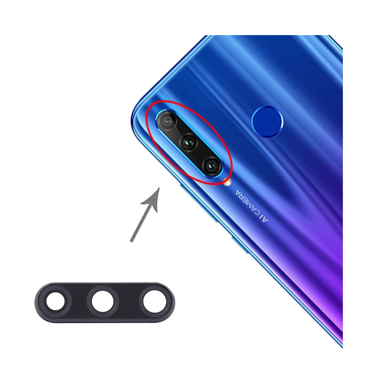 For Huawei Honor 20i / Honor 10i / Honor 20 Lite Camera Lens Cover (Black)