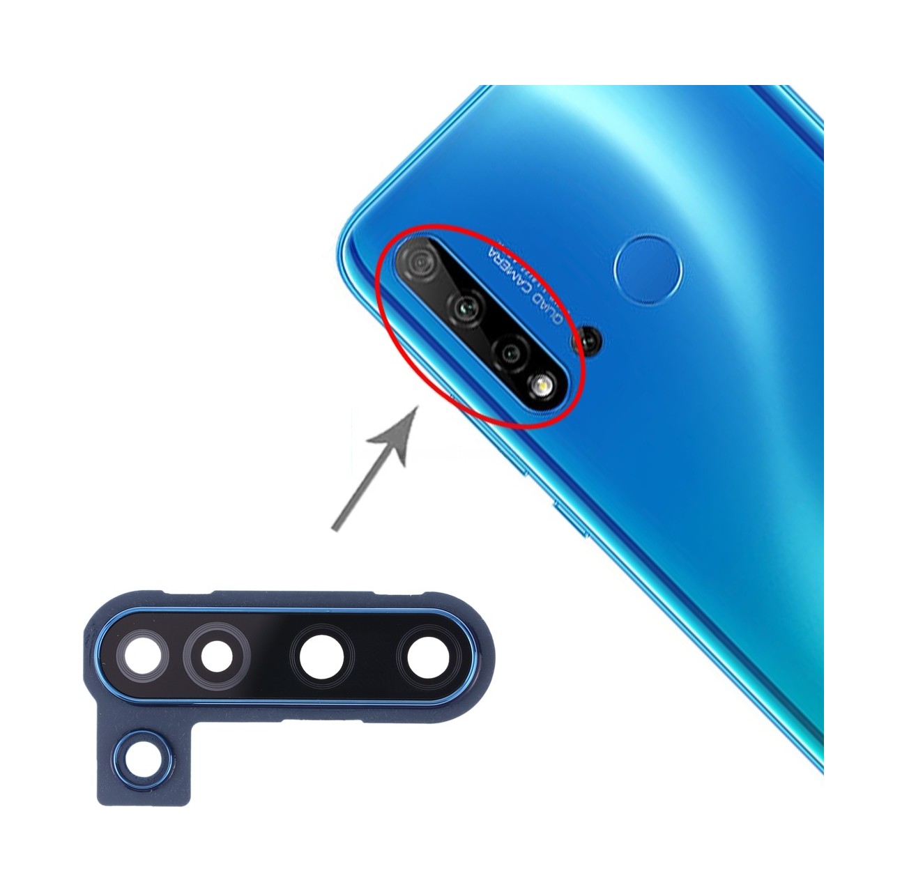 For Huawei Nova 5i Camera Lens Cover (Blue)