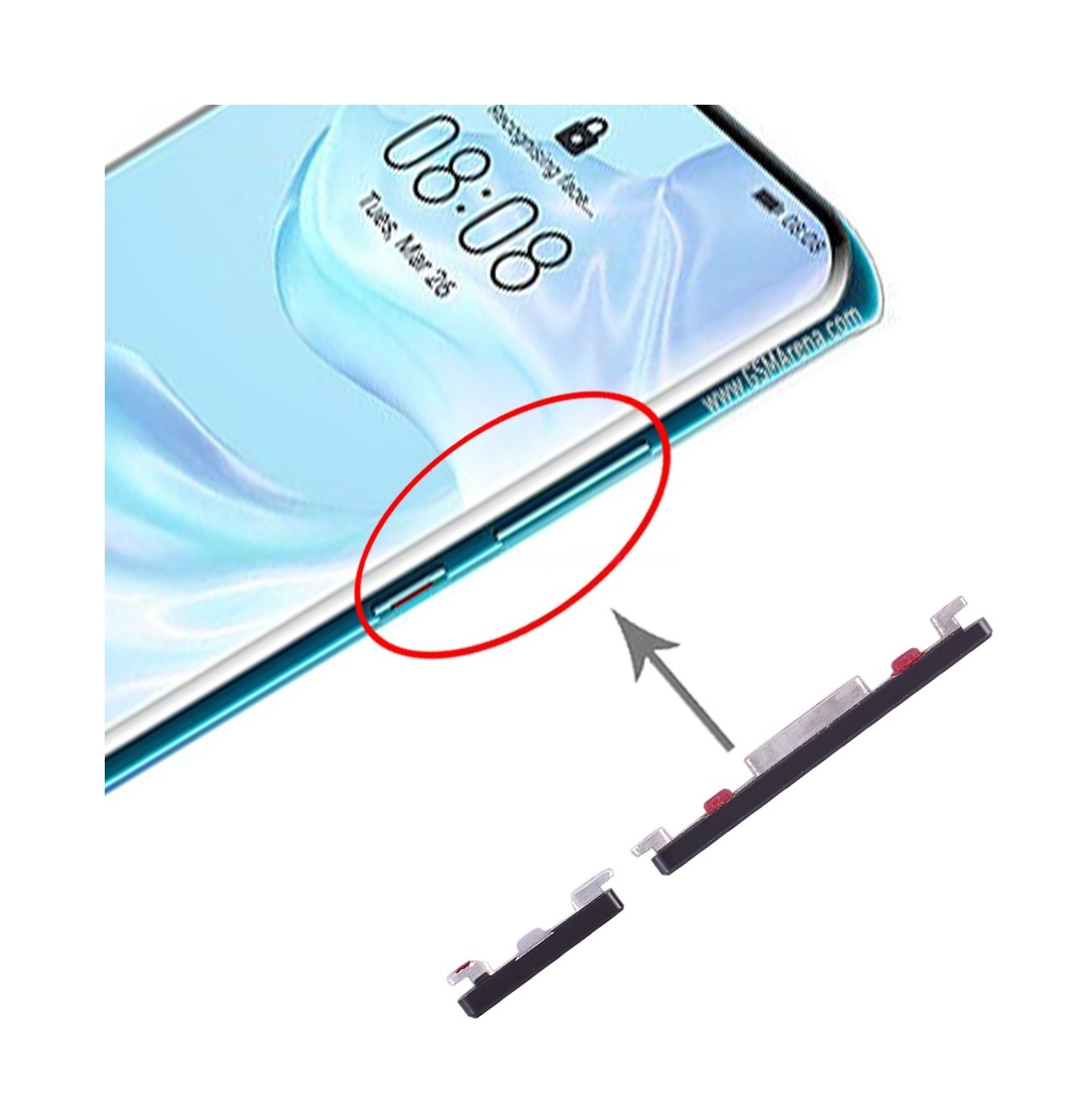 For Huawei P30 Pro Power Button and Volume Control Button (Black)
