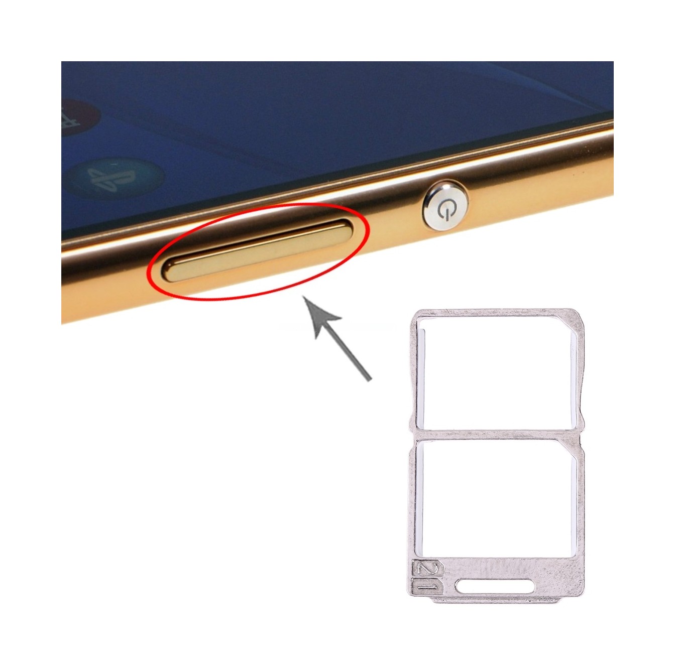 SIM Card Tray + SIM Card Tray for Sony Xperia M5