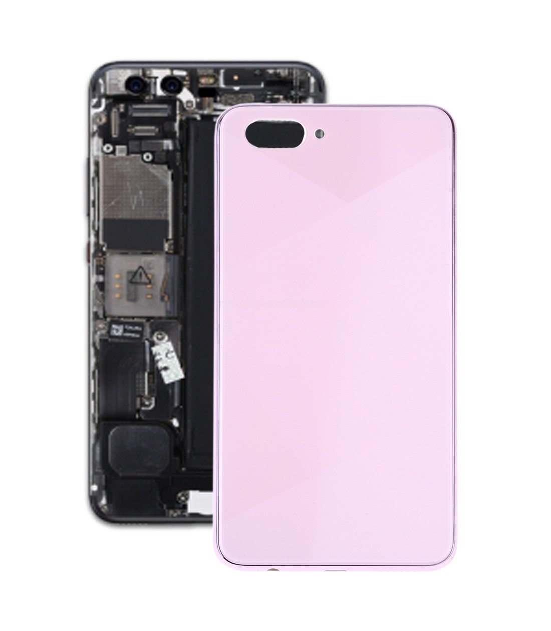 For OPPO A5 / A3s Back Cover with Frame (Pink)