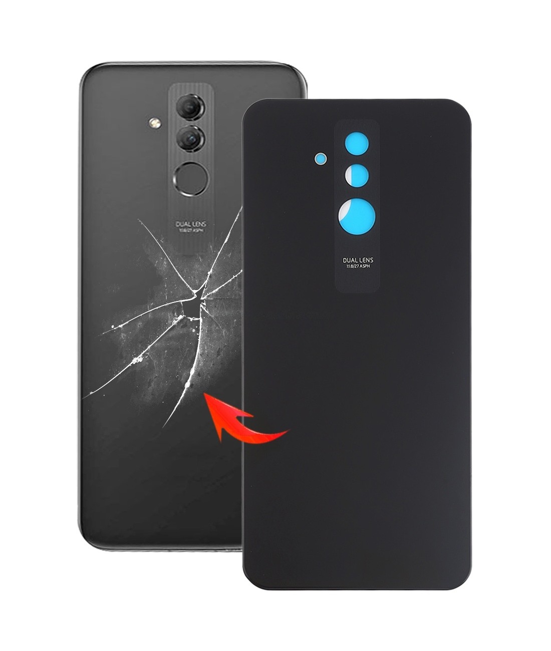 Battery Back Cover for Huawei Mate 20 Lite / Maimang 7(Black)