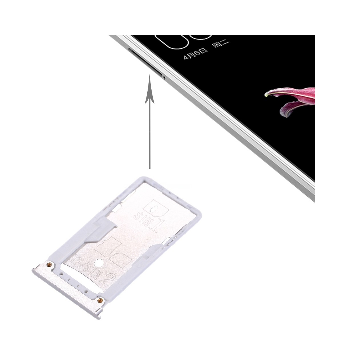 For Xiaomi Mi Max SIM & SIM / TF Card Tray(Silver)
