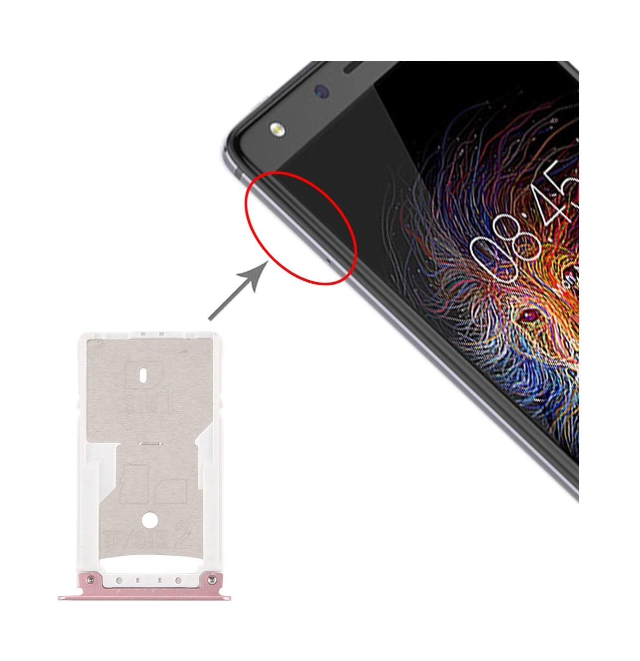 For Infinix Zero 4 Plus X602 SIM Card Tray + SIM Card Tray / Micro SD Card Tray (Pink)