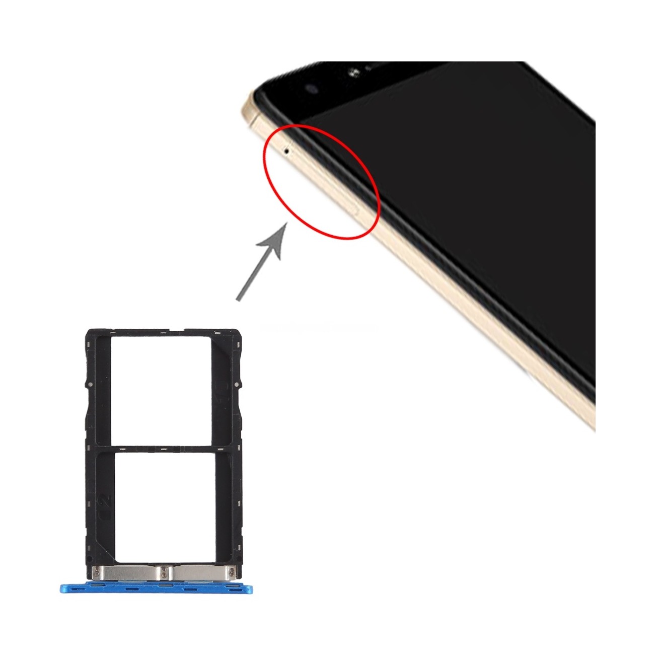 For Tecno Spark Plus K9 SIM Card Tray + SIM Card Tray (Blue)