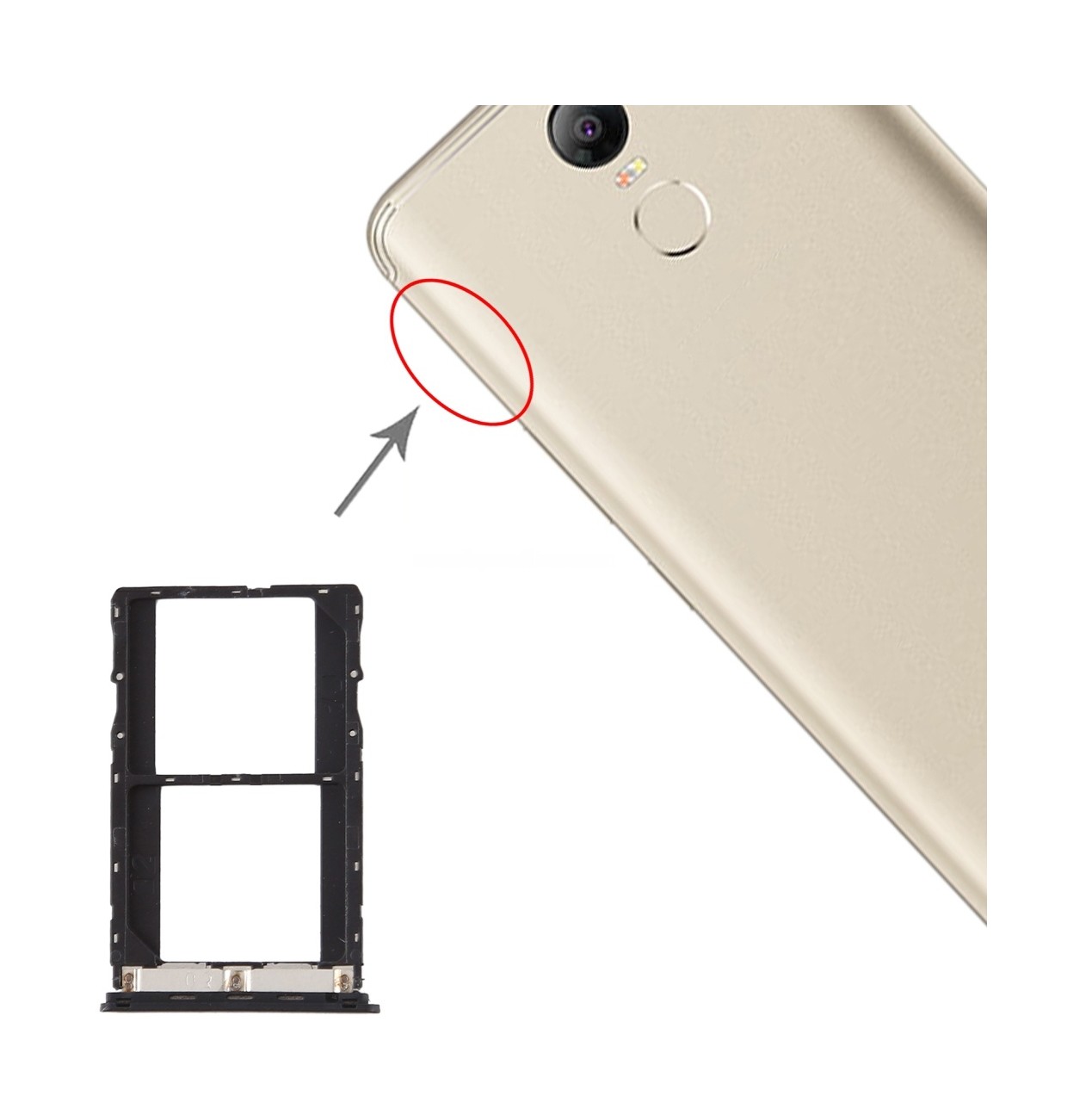 For Tecno pouvoir 2 LA7 / pouvoir 2 Pro LA7 Pro SIM Card Tray + SIM Card Tray (Black)