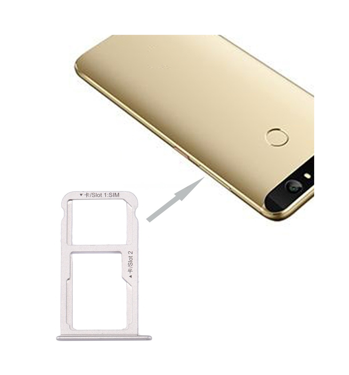 For Huawei nova SIM Card Tray & SIM / Micro SD Card Tray(Silver)