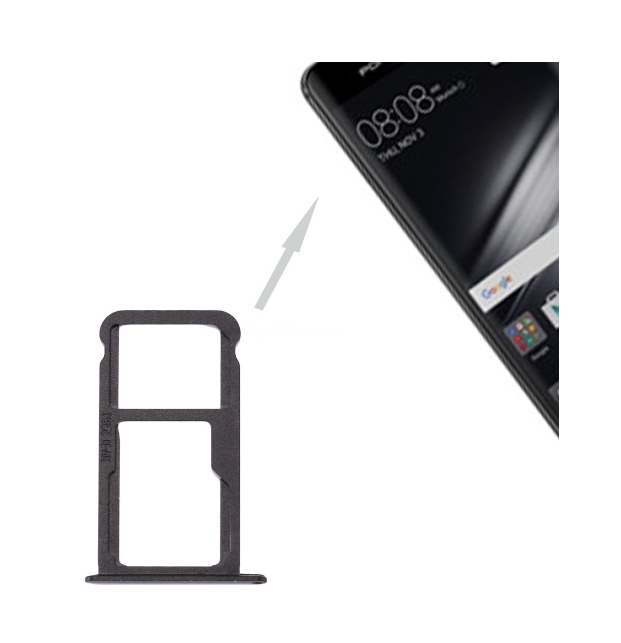 For Huawei Mate 9 SIM Card Tray & SIM / Micro SD Card Tray(Black)