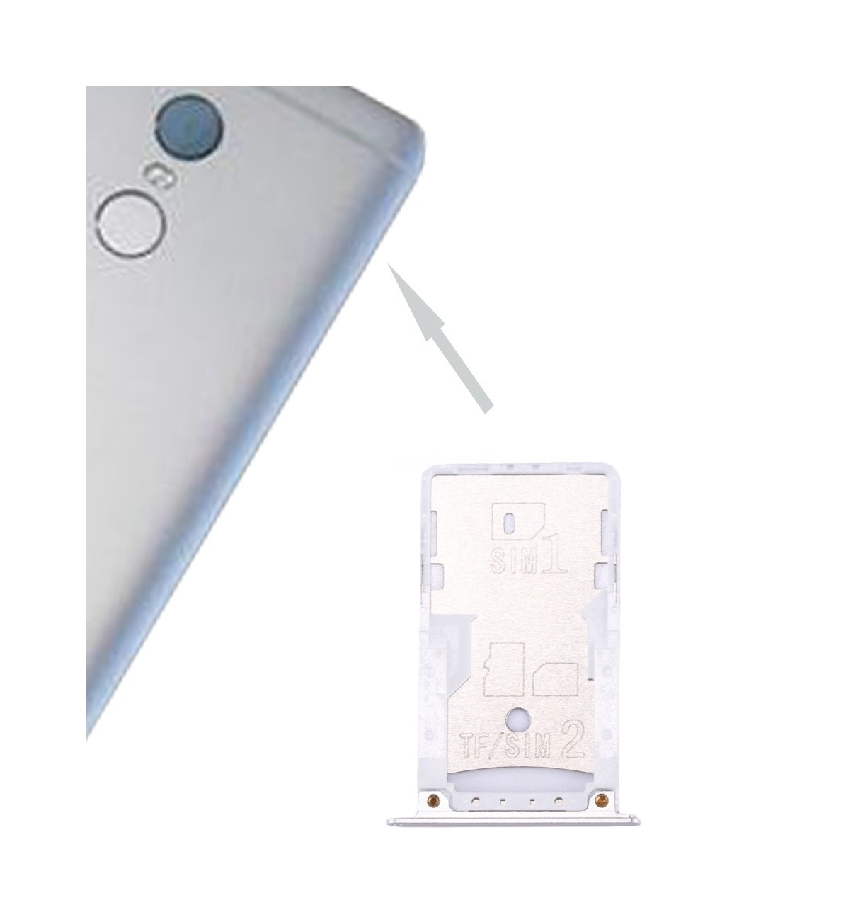 For Xiaomi Redmi Note 4 SIM & SIM / TF Card Tray(Silver)