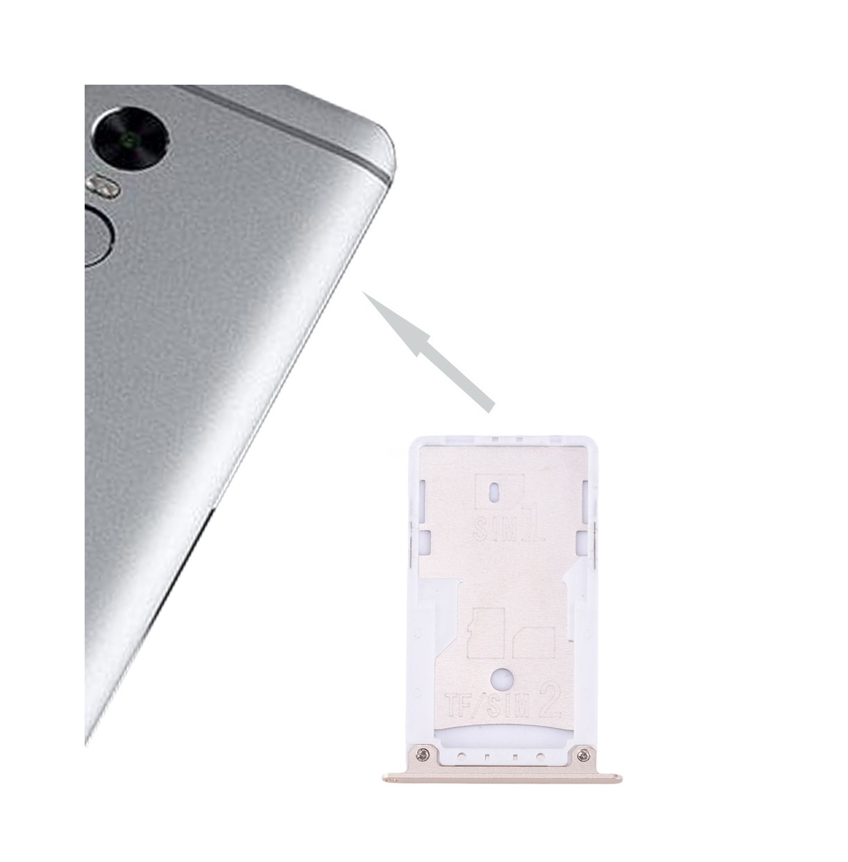 For Xiaomi Redmi Note 4X SIM & SIM / TF Card Tray(Gold)