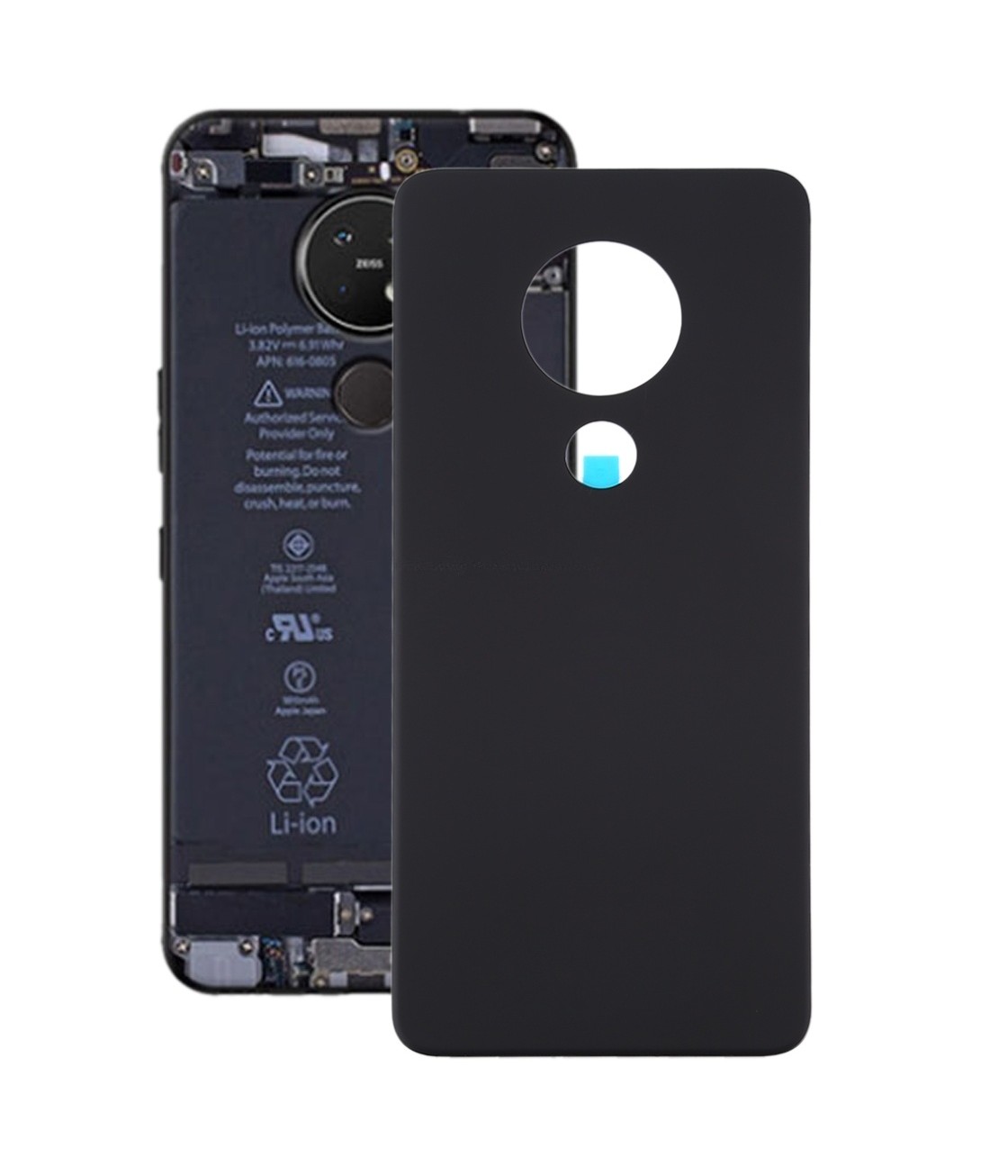Battery Back Cover for Nokia 7.2 / 6.2 TA-1196 / TA-1198 / TA-1200 / TA-1187 / TA-1201(Black)