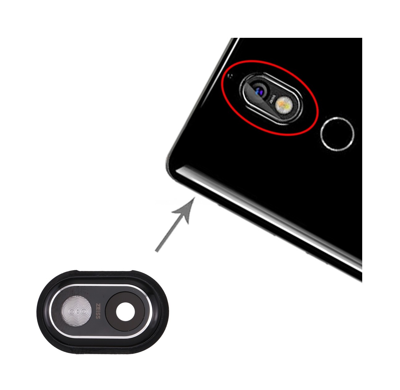 Camera Lens Cover for Nokia 7(Black)