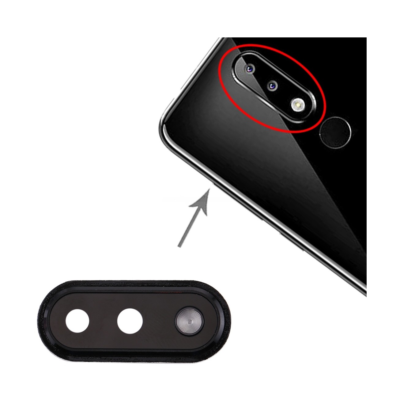 Camera Lens Cover for Nokia X5(Black)