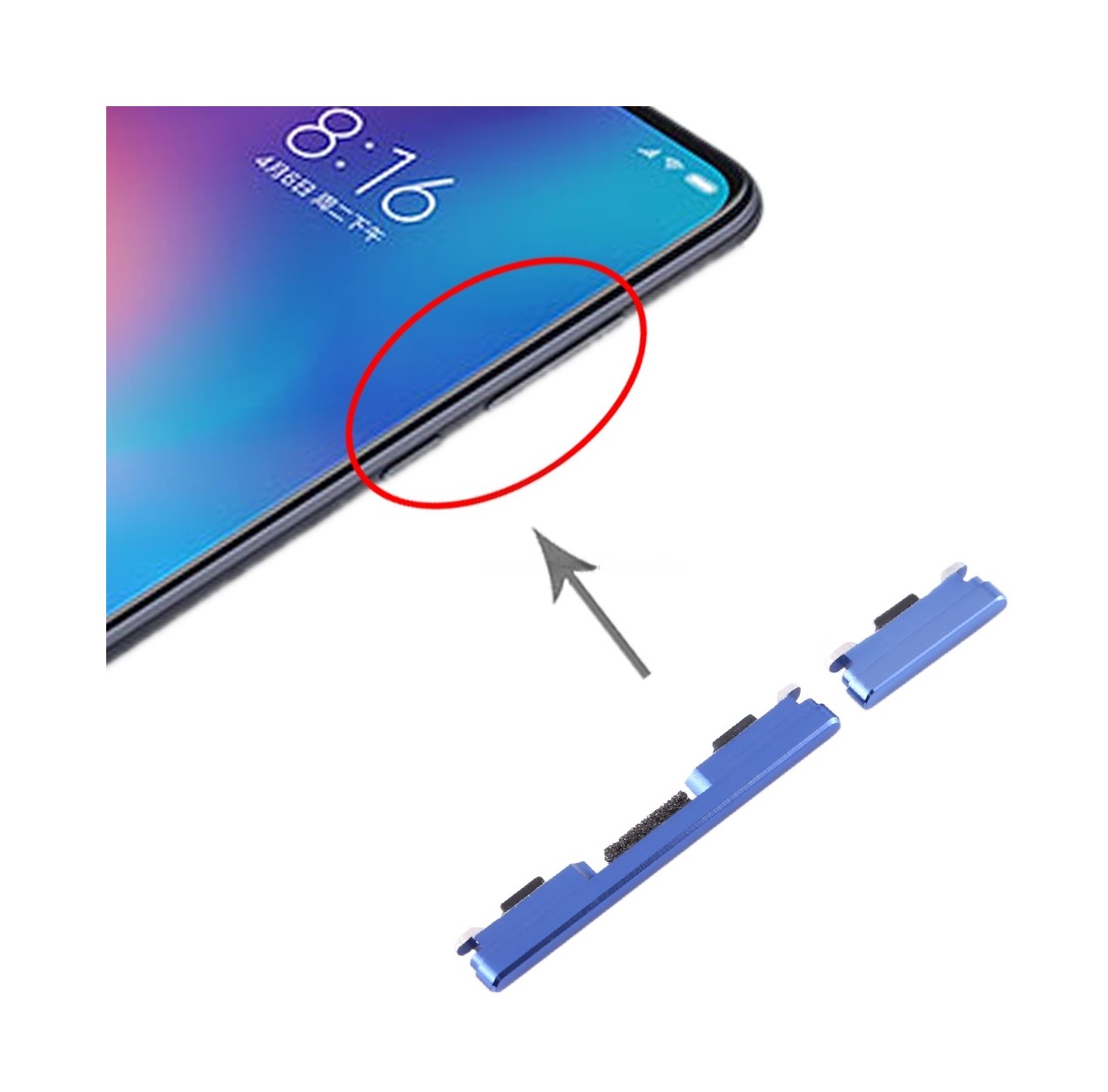 Side Keys for Xiaomi Mi 9(Blue)