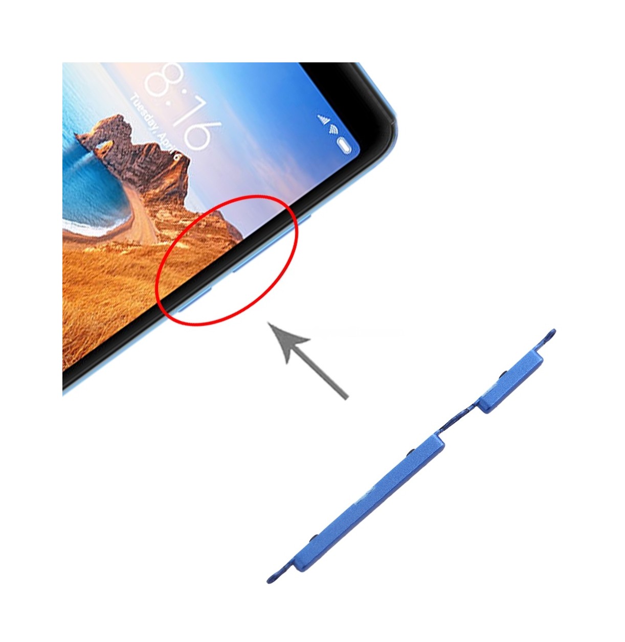 Side Keys for Xiaomi Redmi 7A(Blue)