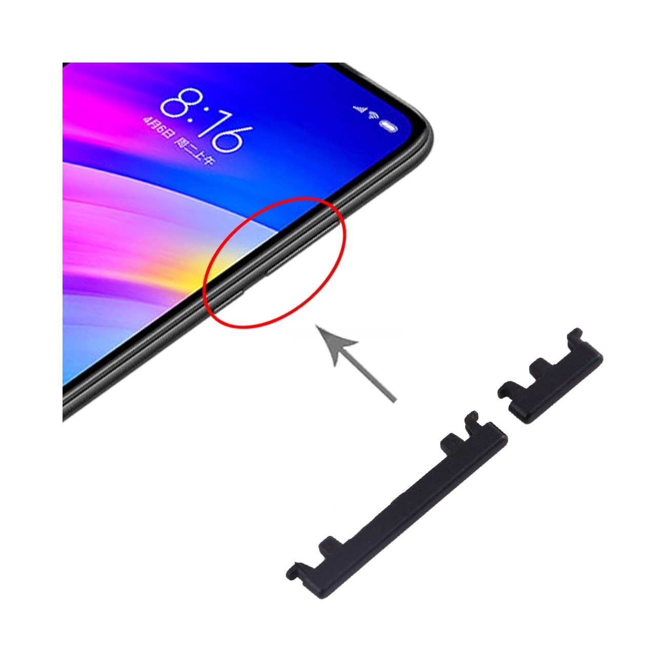 Side Keys for Xiaomi Redmi 7(Black)