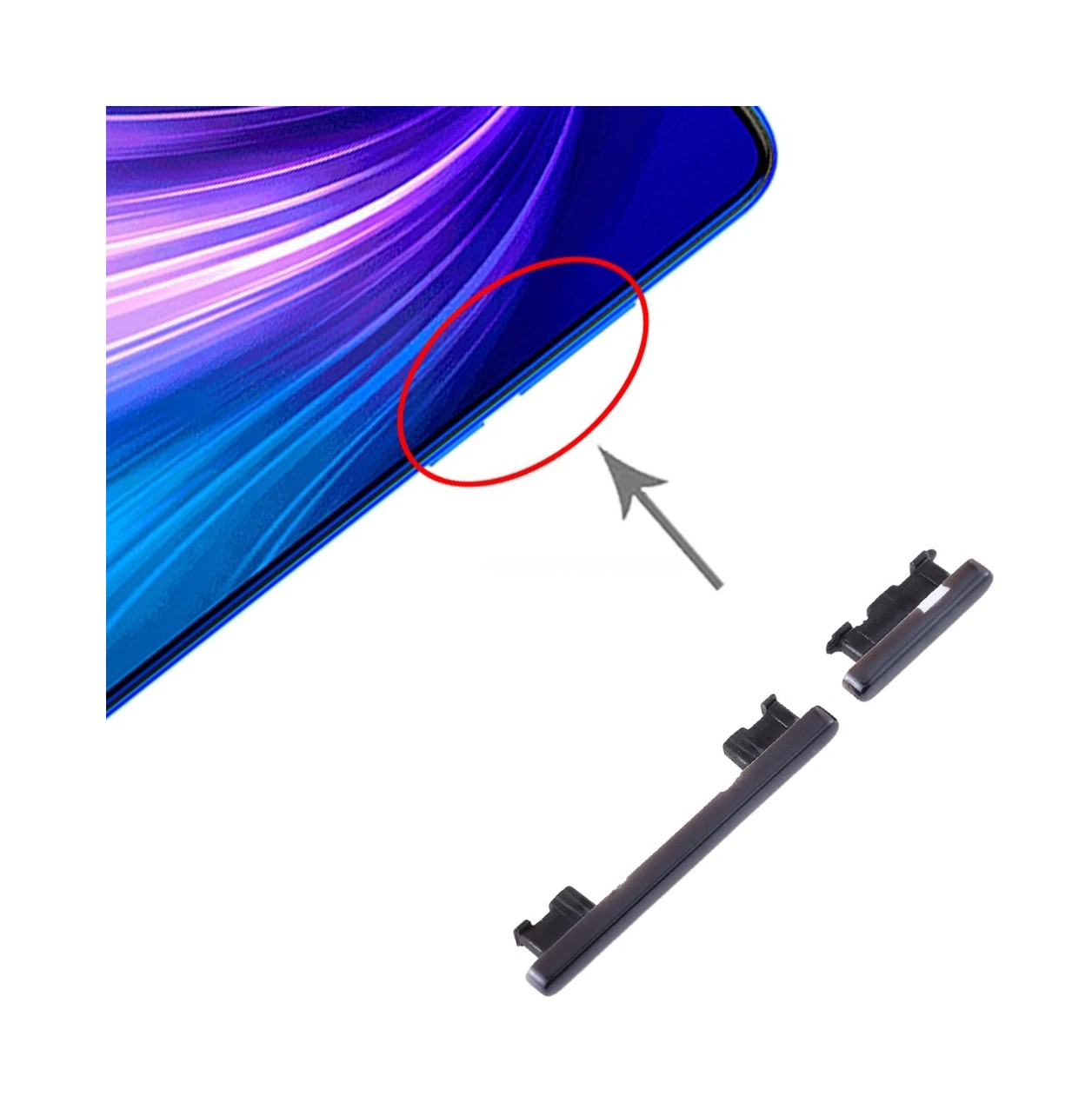 Side Keys for Xiaomi Redmi Note 8(Black)