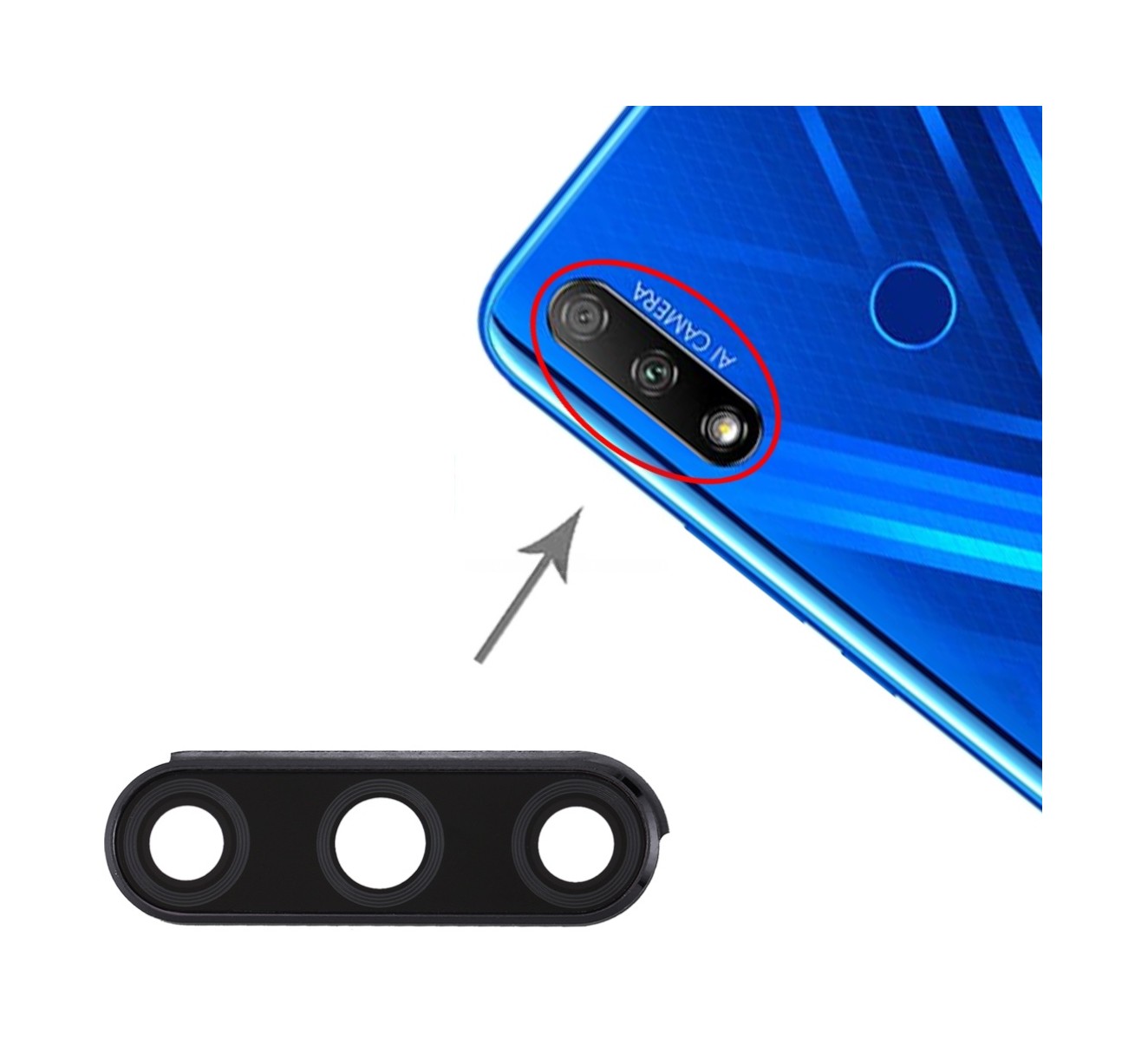 For Huawei Honor 9X Camera Lens Cover (Black)